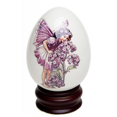Сесиль Мари Бейкер "Гелиотроп", декоративное яйцо. Фарфор, деколь, дерево. Wedgwood, Великобритания, 1995 год