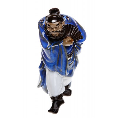 Статуэтка "Мужчина с веером". Керамика, глазуровка, роспись, ручная работа. Китай, начало ХХ века