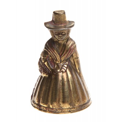 Колокольчик миниатюрный "Дама в валлийском костюме". Латунь. Западная Европа, первая половина ХХ века