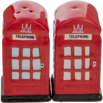 Набор для специй "Телефонная будка". Фарфор, роспись, глазуровка. Великобритания, 2000-е гг.
