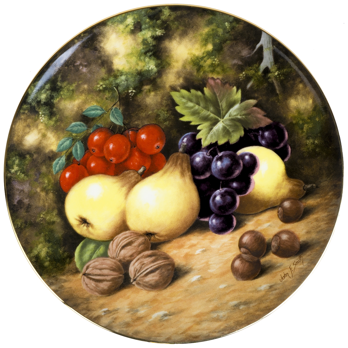 Тарелка с изображением фруктов