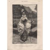 Маленькая маркиза. Дама к костюме XVII века. Гравюра, Великобритания, 1891 год