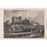 Замок Пау. Гравюра, Великобритания. 1868 год