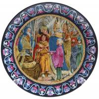 Ричард Хук "Артур - коронованный король", декоративная тарелка. Фарфор, винтаж, Wedgwood, Великобритания,  1986 год