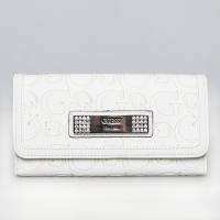 Женский кошелек-портмоне от GUESS, из коллекции Spring Logo SLG, кожа, цвет слоновая кость.  США
