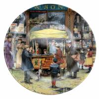 Брайан Иден "Продавец мороженого", декоративная тарелка. Фарфор, деколь с подрисовкой. Davenport, Великобритания, 1991 год