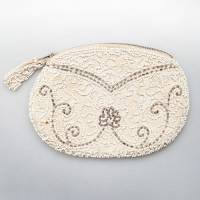 Дамский старинный кошелек эпохи "серебряного века", ткань, вышивка, ручная работа. Бельгия, около 1920-х годов