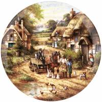 Декоративная тарелка "Молоко ранним утром", Фарфор, винтаж. Wedgwood, Великобритания, 1991 год