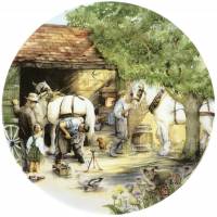 Декоративная тарелка "Кузнец", Фарфор, винтаж, Royal Doulton, Великобритания, 1990 год