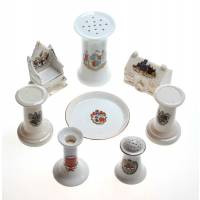 Набор из 8 фарфоровых миниатюр. Фарфор, деколь, золочение. Западная Европа, вторая половина ХХ века