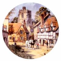 Джон Чапман "Брэй", декоративная тарелка. Фарфор, винтаж, Wedgwood, Великобритания, 1980-е гг.