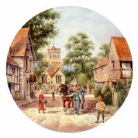 Джон Чапман "Чарлвуд", декоративная тарелка. Фарфор, винтаж, Wedgwood, Великобритания, 1980-е гг.