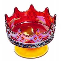 Fenton. Подсвечник "Рубиновая корона" . Cтекло Carnival рубинового цвета, ручная работа. Fenton, США, 2010 год