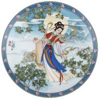 "Пиковый лавр", декоративная тарелка. Фарфор, Imperial Jingdezhen Porcelain, Китай, 1990 год