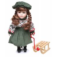 Кукла коллекционная "Джулия", на подставке. Фарфор, ткани, мягконабивной наполнитель, ручная работа. Leonardo Collection, Великобритания, 1980-е гг.