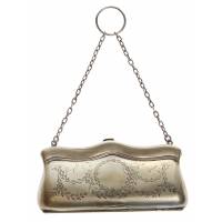 Сумочка-кошелек викторианской эпохи. Металл, гравировка, серебрение. E.J.Houlston, Великобритания, конец ХIХ века