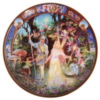 Декоративная тарелка "Титания и Оберон", Фарфор, винтаж, Royal Worcester, Великобритания, 1993 год