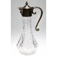 Кувшин антикварный для вина или воды. Хрусталь, серебрение, Великобритания, 1950-е гг.
