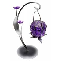 Подсвечник "Пурпурный цвкток" в стиле модерн. Металл, стекло, пластик. Высота 24 см. Shudehill, Великобритания, 2000-е гг.