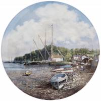 Декоративная тарелка "Pin mill", фарфор, винтаж, Wedgwood, Danbury Mint, Великобритания, 1980-е гг.