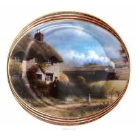 Дон Брекон "Второй пост", декоративная тарелка . Фарфор, деколь, золочение. Davenport, Великобритания, 1990-е гг.