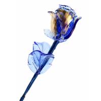 Murano. Декоративная синяя роза для украшения интерьера. Муранское стекло, золочение, ручная работа. Murano, Венеция