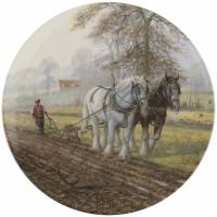 Декоративная тарелка "Пашня", Фарфор, винтаж, Royal Doulton, Великобритания, 1990-е гг.