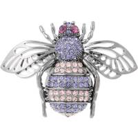Кольцо "Аметистовая пчелка". Гипоаллергенный ювелирный сплав, стразы. Nina Ford, Испания