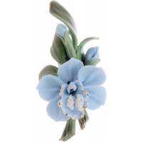 Брошь "Голубая орхидея". Фарфор, роспись, ручная авторская работа. Россия