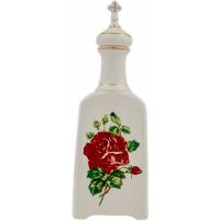 Сосуд для святой воды "Красная роза". Фарфор, деколь, золочение, ручная работа. Россия