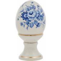 Яйцо пасхальное "Синие цветы". Фарфор, деколь, золочение, ручная работа. Россия