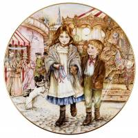 Кейт Олдос "Волшебная магия", декоративная тарелка. Фарфор, деколь, золочение. Royal Worcester, Великобритания, 1989 год.