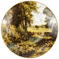 Декоративная тарелка "Поле", Фарфор,  винтаж, Crown Staffordshire, Великобритания, вторая половина ХХ века
