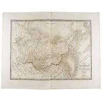 Географическая карта Сибири. Гравюра, Франция, 1832 год