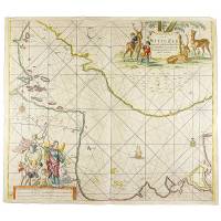 Географическая карта Белого моря (от Кандалакши и на восток). Гравюра, Западная Европа, не позднее 1620 года
