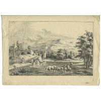 Пейзаж. Офорт, Франция (?), 1774 год