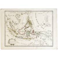 Карта Океании. Гравюра. Франция, 1812 год