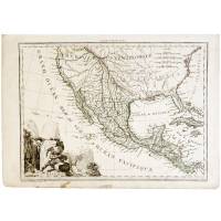 Карта Мексики. Гравюра. Франция, 1812 год