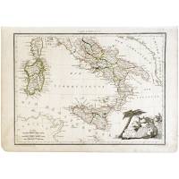 Карта Италии. Гравюра. Франция, 1812 год