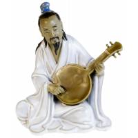 Статуэтка "Музыкант". Керамика, роспись, глазуровка. Китай, вторая половина 20 века