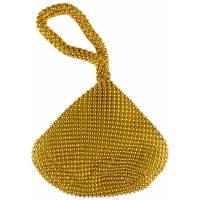 Вечерняя сумочка золотого цвета в стиле ретро . Текстиль, сетка из бусинок. Китай