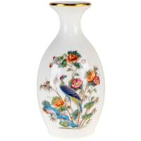 Ваза миниатюрная "Цветы и павлин". Высота 12 см. Фарфор, винтаж, Wedgwood, Великобритания, вторая половина 20 века