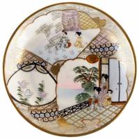 Блюдце "На веранде". Японский фарфор. Япония, середина 20 века