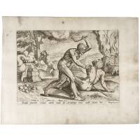 Хаделер. "Каин убивает Авеля".  Резцовая гравюра, Голландия, около 1600 г.