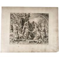 К. Корт "Богу угодна жертва Ноя". Резцовая гравюра, Голландия, около 1600 г.