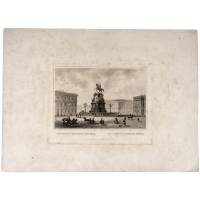 "Монумент Императору Николаю I". Гравюра на стали, Россия, около 1860 года