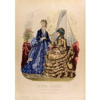 Модные платья. Лист 41. Цветная гравюра, Франция, 1873 год