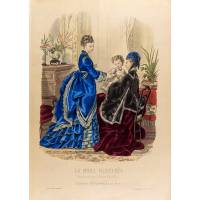 Модные платья. Лист 51. Цветная гравюра, Франция, 1873 год
