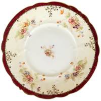 Тарелка для пирожных "Летний мотив". Английский фарфор, роспись, конец 19 века