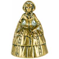 Колокольчик миниатюрный "Дама с букетом". Латунь. Западная Европа, первая половина 20 века